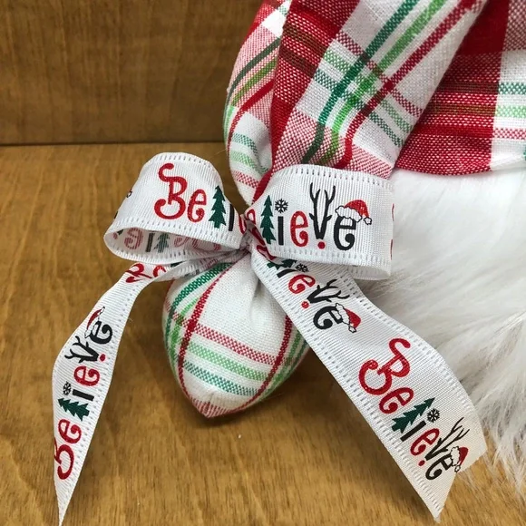 Believe Gnome Christmas Plaid Gift Red White Green Black - Picture 3 of 3